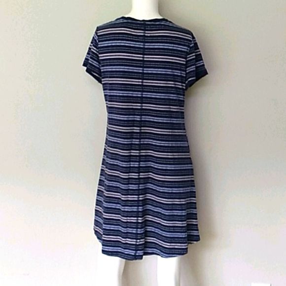 Lucky Brand Blue Stripe T Shirt Trapeze Dress - Picture 5 of 9
